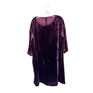 Eileen Fisher‎ Purple Velvet Witchy Whimsigoth Dark Romantic Silk Dress Size M